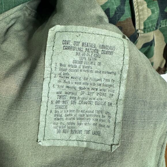 Military Woodland Camouflage Hot Weather Coat Men M Reg Green Rip Stop Pocket - Picture 9 of 13